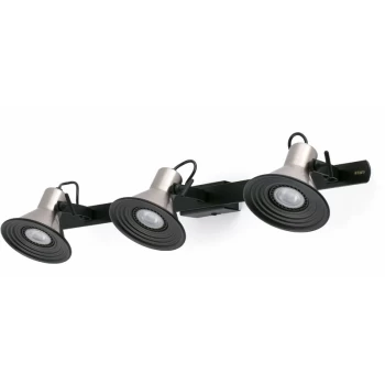 Image of Faro Lighting - Faro Cup-3 - 3 Light Indoor Adjustable Wall Spotlight Black, Matt Nickel, GU10