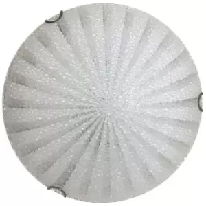 image of Netlighting Crux 40cm Patterned Glass Flush Ceiling Light