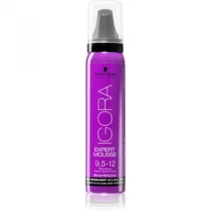 image of Schwarzkopf Professional IGORA Expert Mousse Styling Color Mousse for Hair Shade 9,5-12 Moonstone 100ml