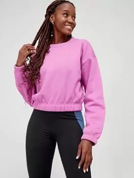 Image of adidas Studio Lounge Sweat Top - Lilac Size L, Women