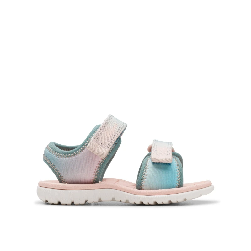 Image of Clarks Surfing Tide Toddler Pastel Flat Sandals Pink