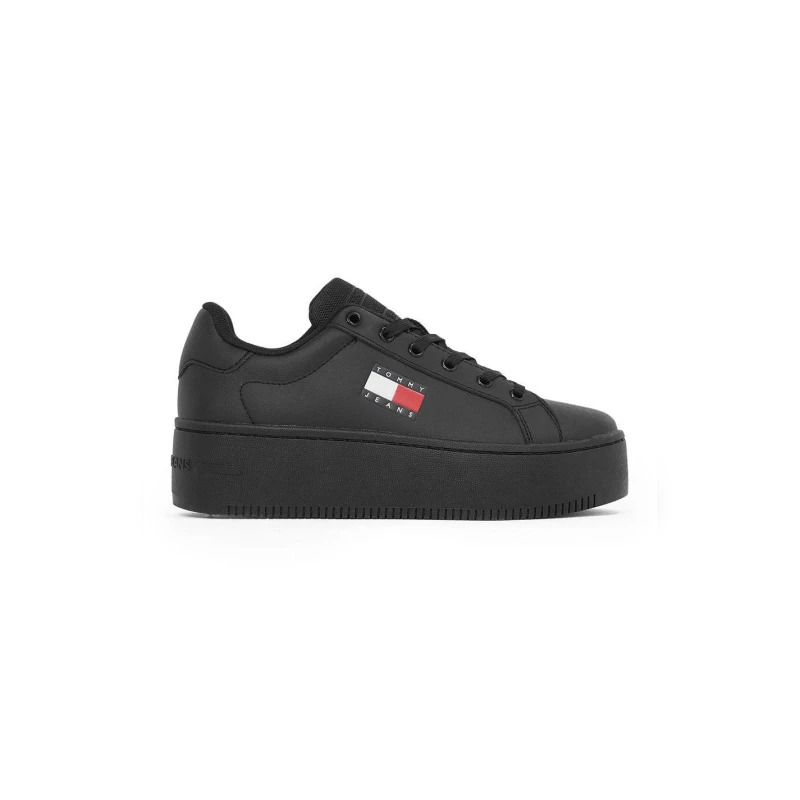 Image of Tommy Jeans Essential Icon Flatform Trainers - Black 6.5