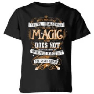 Image of Harry Potter Whip Your Wands Out Kids T-Shirt - Black - 11-12 Years