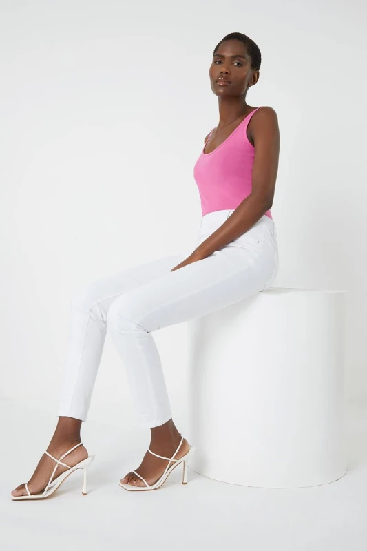 Image of Roman Womens 31" Denim Stretch Jegging in White Size: 18 White Female 18