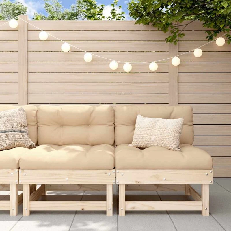Image of VIDAXL Middle Sofas with Cushions 2 pcs Solid Wood Pine Vidaxl 8720845801793