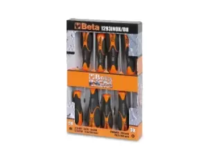 image of Beta Tools 1293INOX/D8 8pc INOX Stainless Steel Slotted/Phillips Screwdriver Set