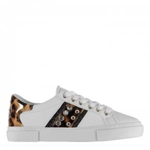 Guess Glitzy Trainers - White/Leopard