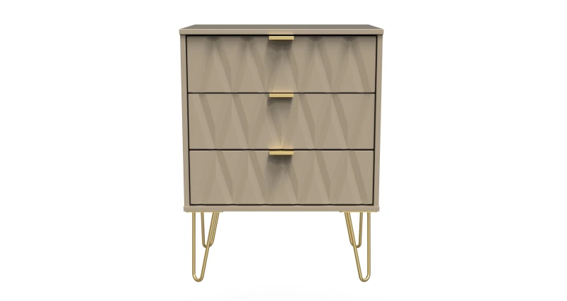 Image of Dallas 3 Drawer Midi Sideboard In Mushroom (Ready Assembled)