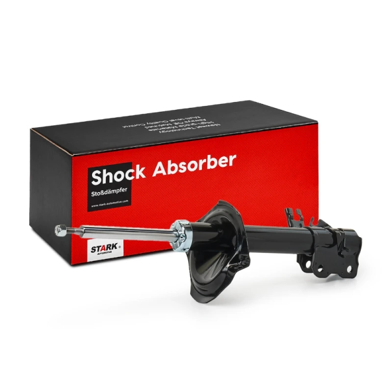 Image of STARK SKSA-0130170 Shock absorber Front Axle Left, Gas Pressure, Twin-Tube, Suspension Strut, Bottom Clamp Shock Absorber (854)
