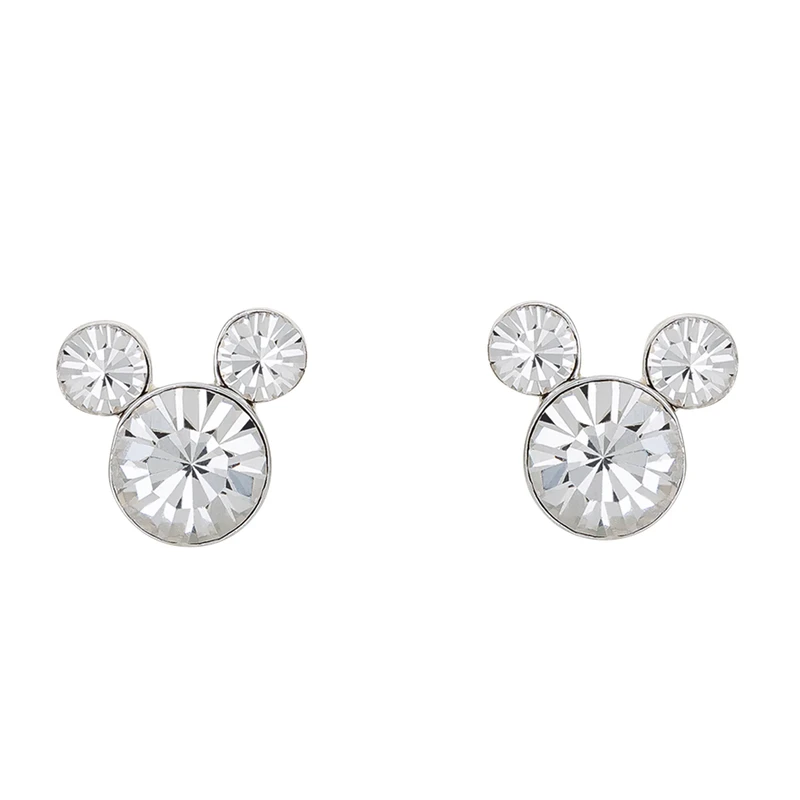 Image of Disney Mickey Mouse Silver Plated Crystal Stud Earrings