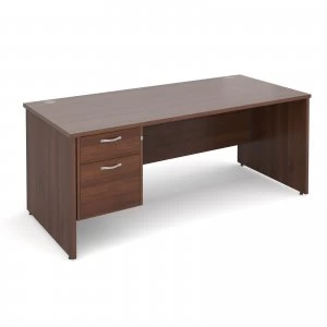 Image of Maestro 25 PL Straight Desk With 2 Drawer Pedestal 1800mm - Walnut pan