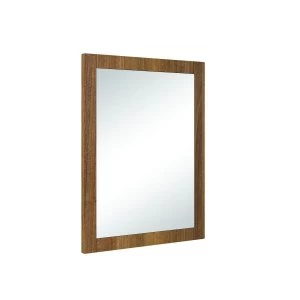 image of Wickes Frontera Rectangular Walnut Effect Framed Bathroom Mirror - 490mm