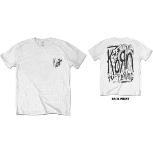 Image of Korn - Scratched Type Mens Large T-Shirt - White