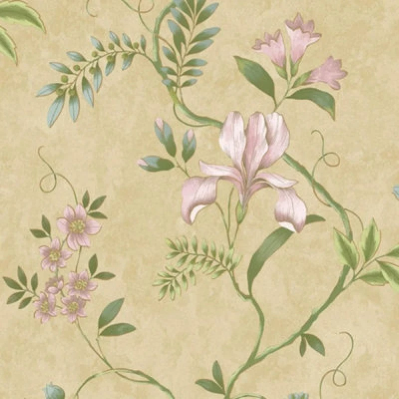 Image of Rasch Dancing Iris Wallpaper Honey - 100104
