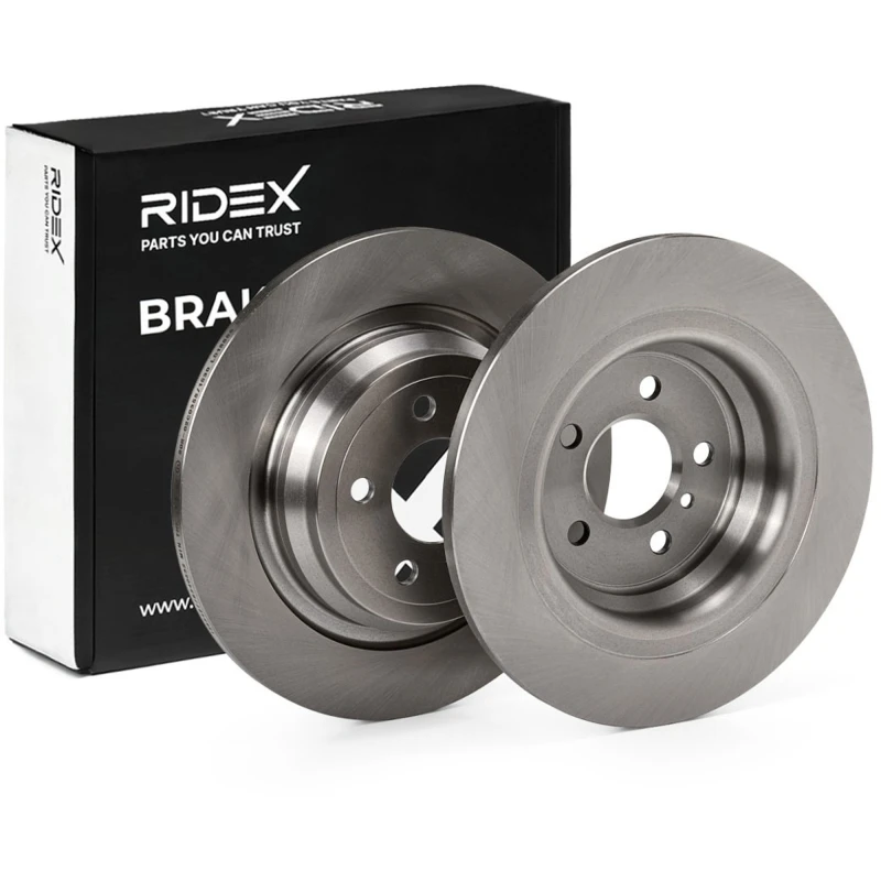 Image of RIDEX 82B1252 Brake disc Rear Axle, solid, Cast Iron, Uncoated, Untreated, without bolts/screws Cast Iron Brake Disc (82)