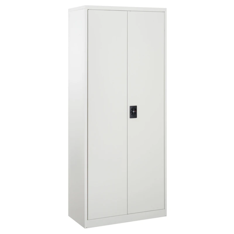 Image of Vinsetto Cool Rolled Steel Tall Office Lockable Filing Cabinet 2 Doors 4 Internal Adjustable Shelves Bookcase Cabinet Storage Unit Aosom UK