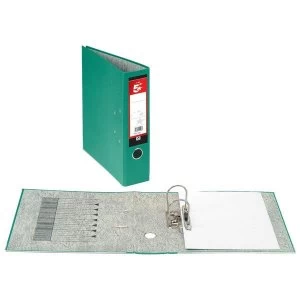 Image of 5 Star Lever Arch File 70mm Spine A4 Green Pack 10