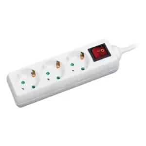 Image of LogiLink LPS206 power extension 1.4 m 3 AC outlet(s) White