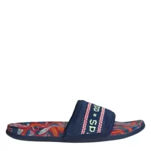 Image of adidas Adilette Comfort Slides Womens - Mystery Blue / Hi-Res Yellow /