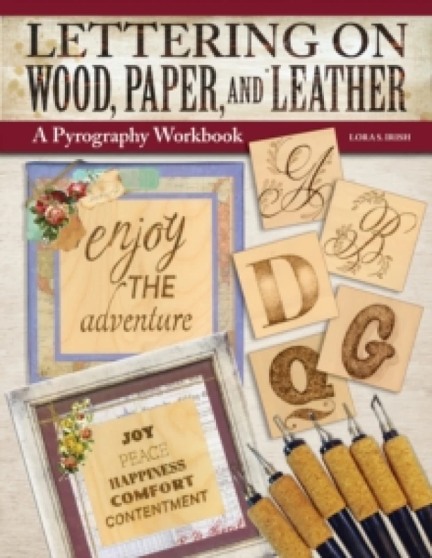 Image of Lettering on Wood, Paper, and Leather : A Pyrography Workbook Paperback / softback