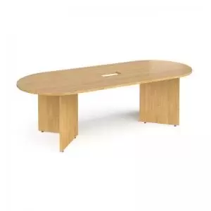 Image of Arrow head leg radial end boardroom table 2400mm x 1000mm with central