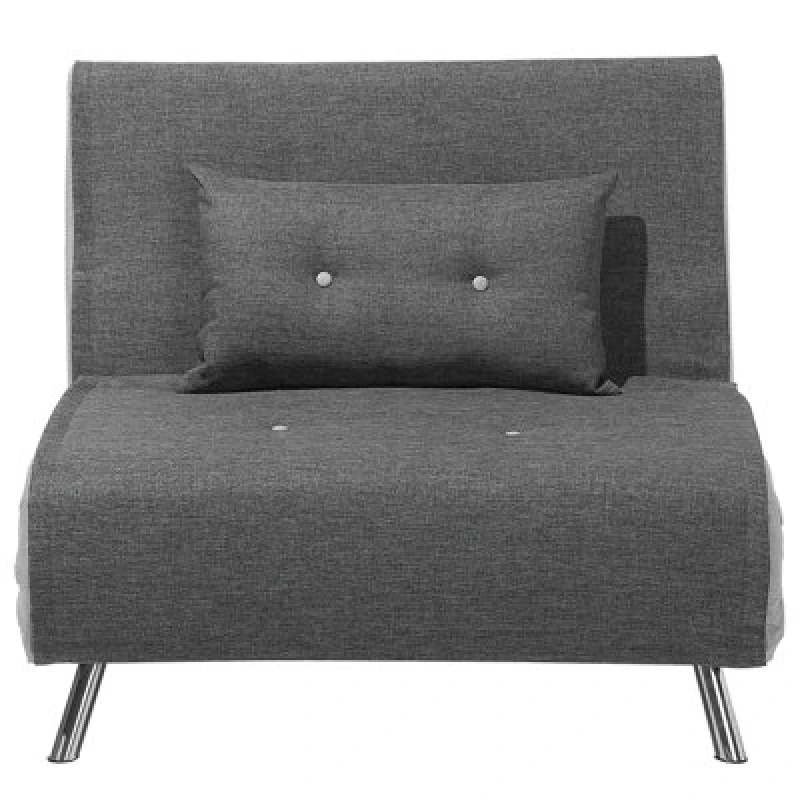 Image of Beliani Single Sofa Bed Farris Fabric Dark Grey