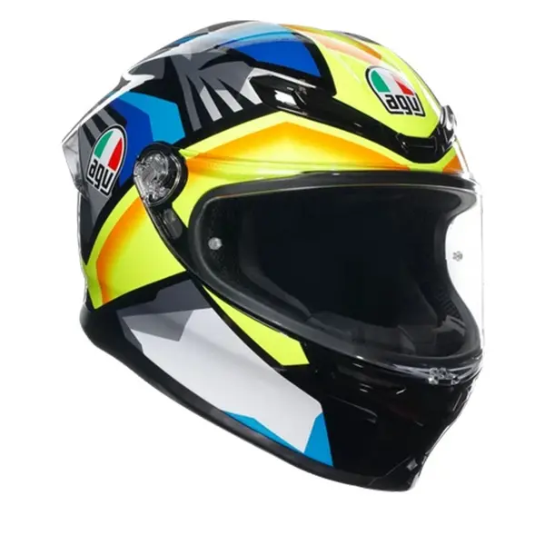 Image of Agv K6 S E2206 Mplk Joan 006 Black Blue Yellow Helmet Size XS