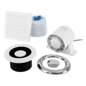 Image of Xpelair Airline Inline Extract Fan with Timer, Ducting and Grilles