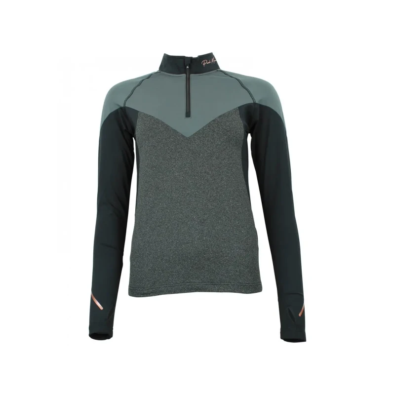 Image of Womens 1st skin t-shirt with zip Peak Mountain Noir Female L