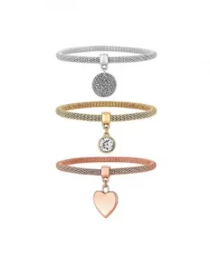 MOOD Tri Tone Charm Bracelet Pack Of 3