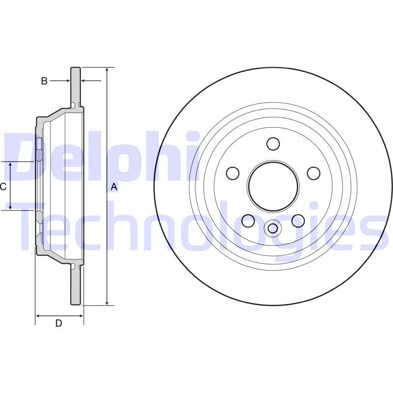 Image of DELPHI Brake disc DELPHI BG4656C