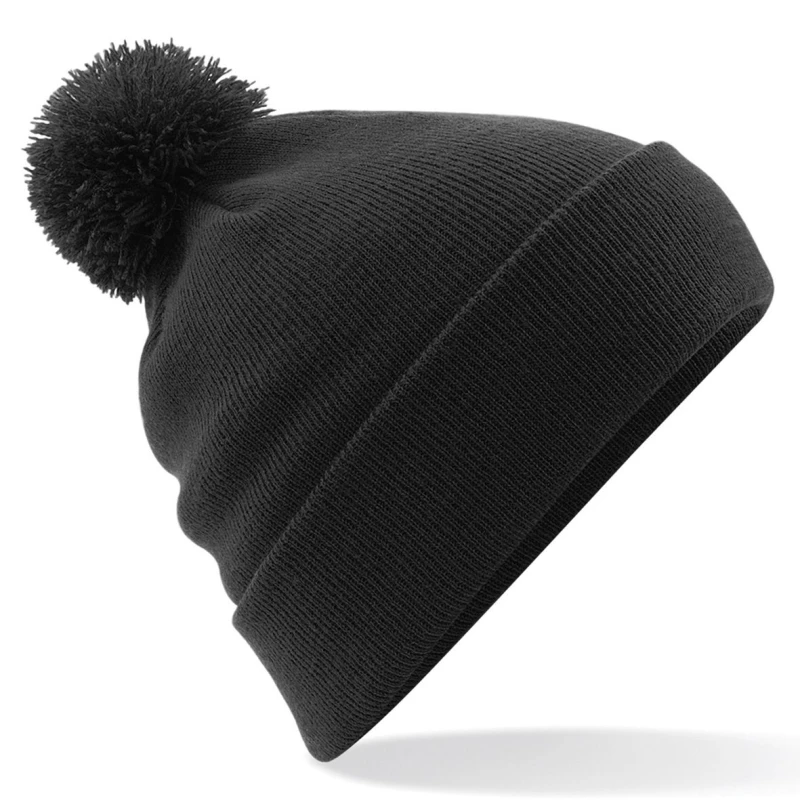 Image of Beechfield Beechfield Men Original Pom Pom Winter Beanie Hat in Black One Size Male 5054752302863