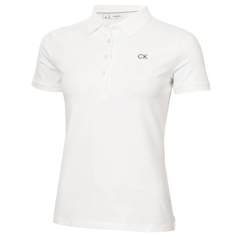 Image of Calvin Klein Golf Womens Short-Sleeve Performance Polo Shirt White female 10 (S)