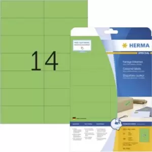 image of Herma 5061 Labels 105 x 42.3mm Paper Green 280 pc(s) Permanent All-purpose labels, Warning labels Inkjet, Laser, Copier 20 Sheet A4