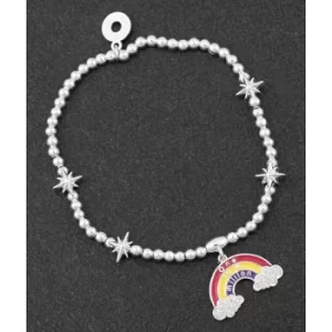 Image of One In A Million Message Rainbow Silver Plated Bracelet