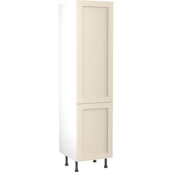 Image of Kitchen Kit Flatpack Shaker Kitchen Cabinet Tall Larder Unit Ultra Matt 500mm in Cashmere MFC