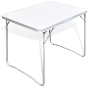 Image of Foldable Camping Table with Metal Frame 80 x 60cm Vidaxl White