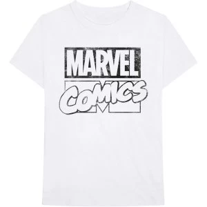 Image of Marvel Comics - Logo Unisex Large T-Shirt - White