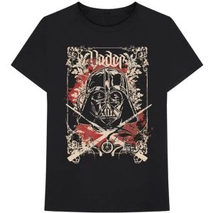 Image of Star Wars - Vader Decor Mens Large T-Shirt - Black