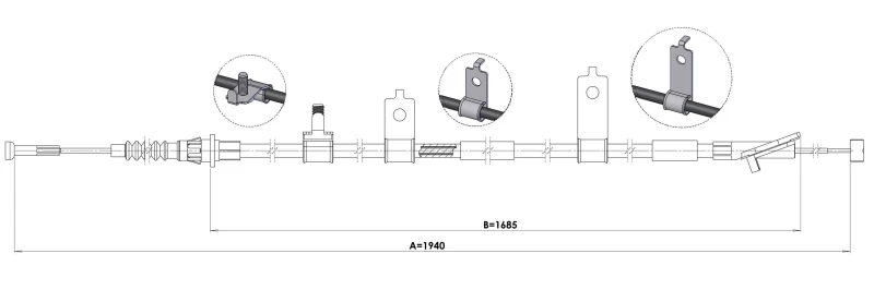 Image of Handbrake cable METZGER 1.MA006