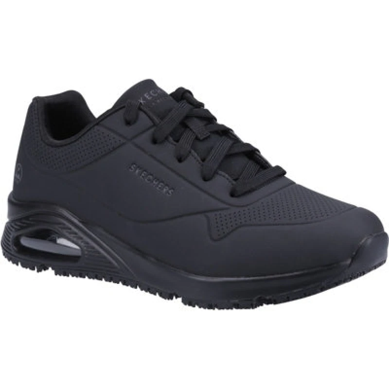 Image of Skechers Work Uno SR Womens Black Wedge Trainers Shoes - UK 8 Black female PS4238BLK8