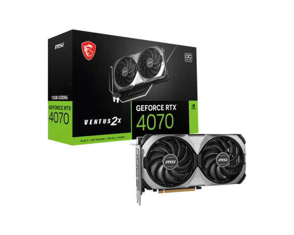 Image of MSI GeForce RTX 4070 Ventus 2X E1 OC 12GB GDDR6 Graphics Card