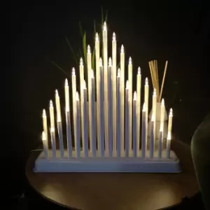 Image of 34cm Warm White LED White Candle Bridge Christmas Decoration