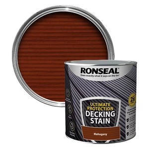 image of Ronseal Ultimate protection Rich mahogany Matt Decking Wood stain 2.5L