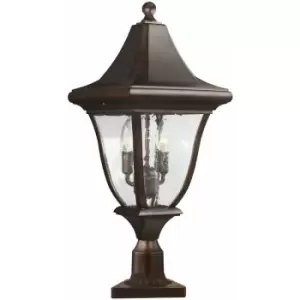 Image of Loops - Outdoor IP44 3 Bulb Lamp Post Patina Bronze LED E14 60W Bulb Outside External
