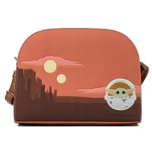 image of Loungefly Star Wars Mandalorian Child Craddle Scene Crossbody Bag