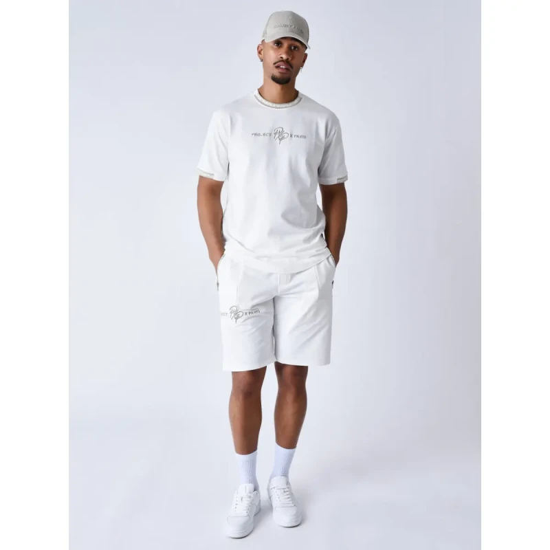 Image of Project X Paris Shorts with contrasting logo band Project X Paris Blanc Male S