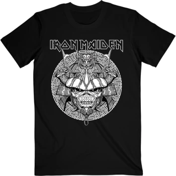 Image of Iron Maiden - Senjutsu Samurai Graphic White Unisex Large T-Shirt - Black