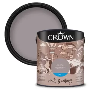 Crown Matt Emulsion Paint Spring Heather - 2.5 litres