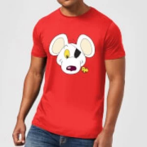 image of Danger Mouse Face & Logo Mens T-Shirt - Red - L